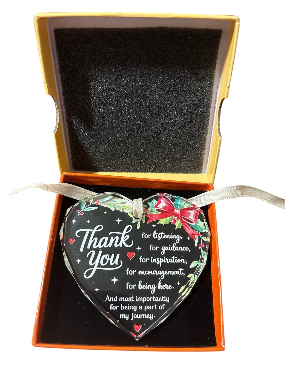 NewEleven Heart Shaped Thank You Ornament